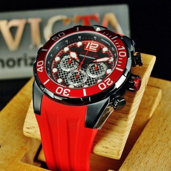 Pro Diver Red 50mm Men's Watch! New! - Picture 2 of 10